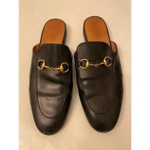 Gucci Princetown slides black leather  - 39.5